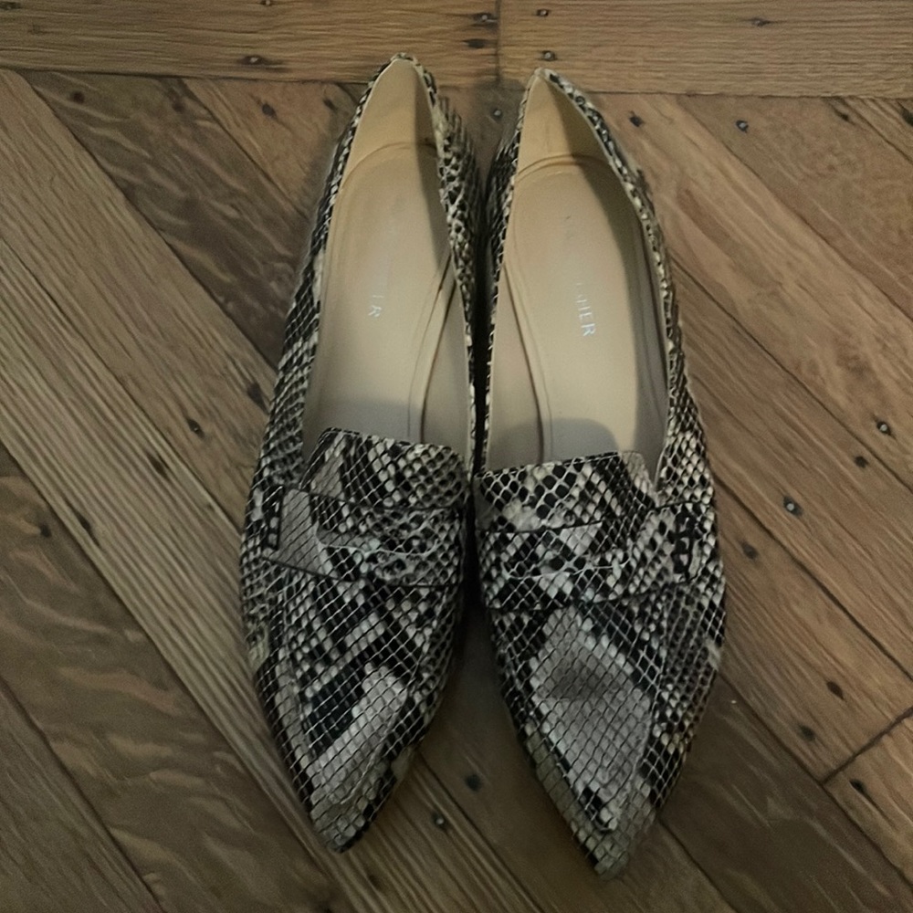 Marc Fisher Snake Pointed Toe Loafers